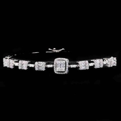 Omnia Najla White Bracelet in 925 Silver with High Quality Simulated Diamonds