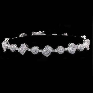Omnia Nisba White Bracelet in 925 Silver with High Quality Simulated Diamonds