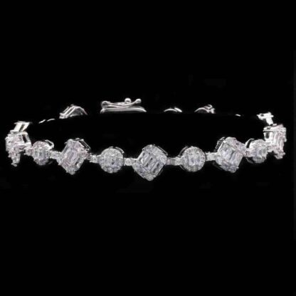 Omnia Nisba White Bracelet in 925 Silver with High Quality Simulated Diamonds