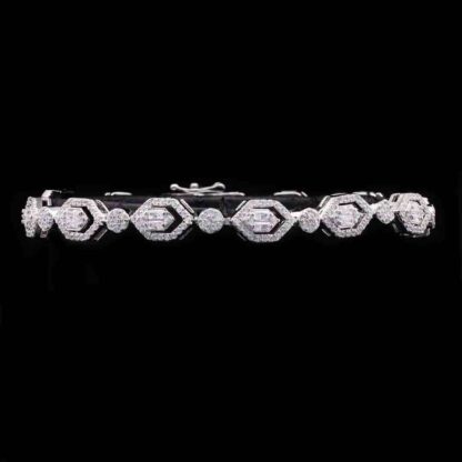 Omnia Rabab White Bracelet in 925 Silver with High Quality Simulated Diamonds