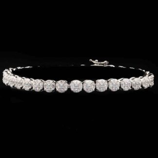 Omnia Tahani White Bracelet in 925 Silver with High Quality Simulated Diamonds
