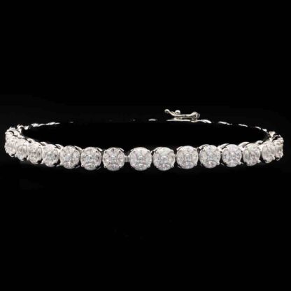 Omnia Tahani White Bracelet in 925 Silver with High Quality Simulated Diamonds