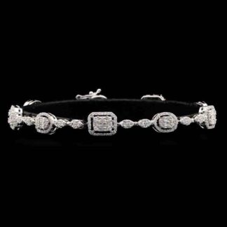 Omnia Thana White Bracelet in 925 Silver with High Quality Simulated Diamonds
