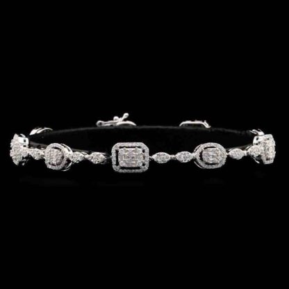 Omnia Thana White Bracelet in 925 Silver with High Quality Simulated Diamonds
