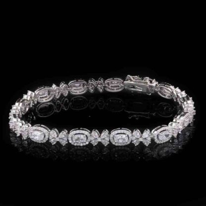 Omnia Zuhra White Bracelet in 925 Silver with High Quality Simulated Diamonds