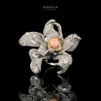Omnia Aida Ring 92.5 Silver High Quality Simulated diamonds