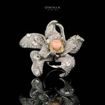 Omnia Aida Ring 92.5 Silver High Quality Simulated diamonds
