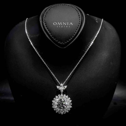 Omnia Juman Silver Necklace In 925 Silver Certified High Quality Lab Grown Stones