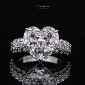 Omnia Eftal White 6.0 Carat Ring 92.5 Silver High Quality Simulated diamonds