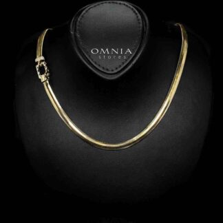 Omnia Karamah Gold Plated Necklace In 925 Silver High Quality Certifited White Lab Grown Stones