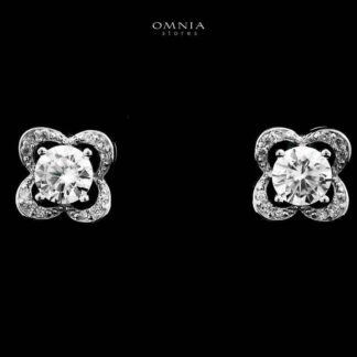 Omnia Bianca Earrings in 925 Silver with High-Quality Moissanite Stones