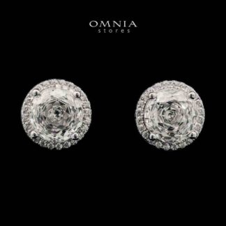 Vayla White Stud Earrings In 925 Silver High Quality Simulated Diamonds
