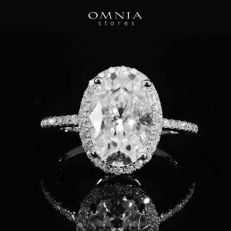 Omnia Hafsah White Ring 92.5 Silver Certified in High Quality Moissanite Stone