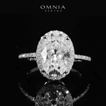 Omnia Hafsah White Ring 92.5 Silver Certified in High Quality Moissanite Stone