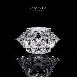 Hanem White Ring in 925 Silver with High-Quality Simulated Diamonds