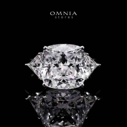 Hanem White Ring in 925 Silver with High-Quality Simulated Diamonds