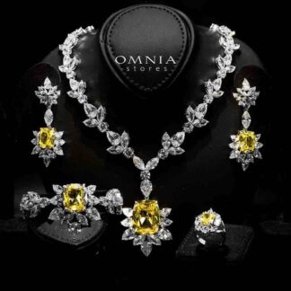 Omnia Medusa Yellow Bridal Full Set in 925 Silver High Quality Simulated diamonds