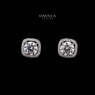 SUPER SALE!!! Omnia Radiance Cushion Stud Earrings in 925 Sterling Silver with High-Quality Moissanite Stones