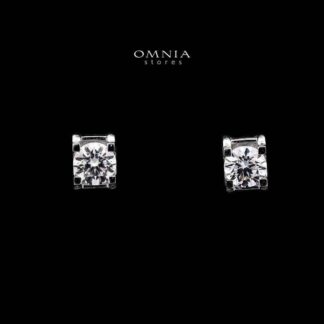 Omnia Dana Square Stud Earrings in 925 Sterling Silver with High-Quality Moissanite Stones
