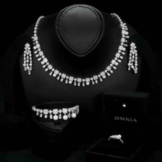 Omnia Zuhayra Bridal Full Set in 925 Silver with High-Quality White Zircon Stones