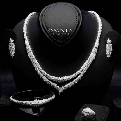 Omnia Amira White Bridal Full Set in 925 Silver High Quality Simulated Diamonds