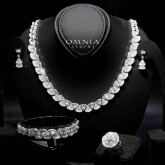 Omnia Sumaya White Bridal Full Set in 925 Silver High Quality Simulated Diamonds