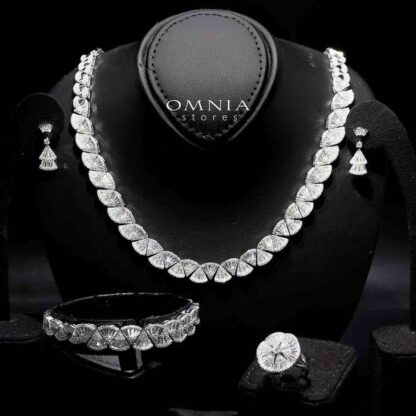 Omnia Sumaya White Bridal Full Set in 925 Silver High Quality Simulated Diamonds