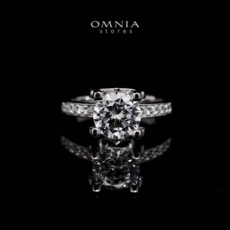 Serina White Ring in 925 Silver with High-Quality Simulated Diamonds