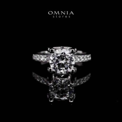 Serina White Ring in 925 Silver with High-Quality Simulated Diamonds
