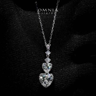 Sura Heart Necklace In 925 Silver High Quality Simulated Diamonds