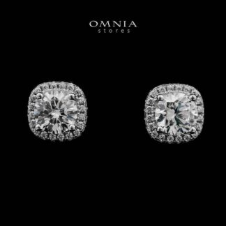 Thuraya Stud Earrings In 925 Silver High Quality Simulated Diamonds