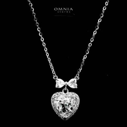 Omnia Tuhfa Silver Necklace in 925 Silver with High-Quality White Ice Cut Stones