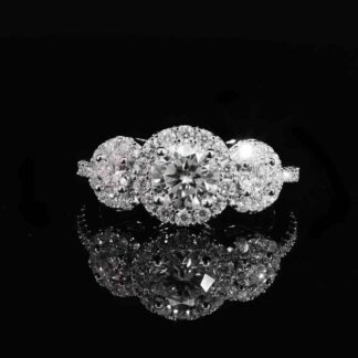 Omnia Fawzia White Ring 92.5 Silver Certified in High Quality Moissanite Stone