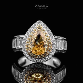 Omnia Anood Ring 2.00 Carat in 925 Silver High Quality Simulated Diamonds