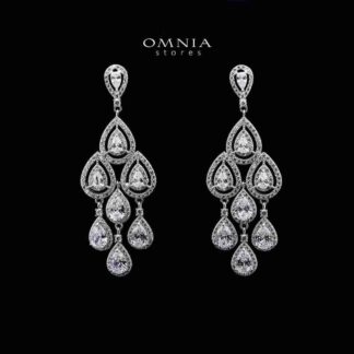 Omnia Farren White Earrings in 925 Silver with High-Quality Zircon Stones - Silver