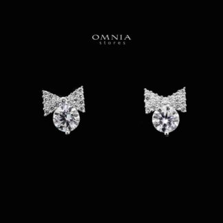 Omnia Nola White Earrings in 92.5 Silver with High-Quality Moissanite Stones