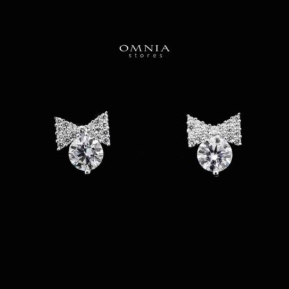 Omnia Nola White Earrings in 92.5 Silver with High-Quality Moissanite Stones