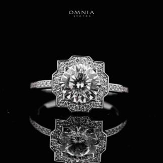Omnia Shahira 1.75 Carat Ring 92.5 Silver High Quality Simulated diamonds