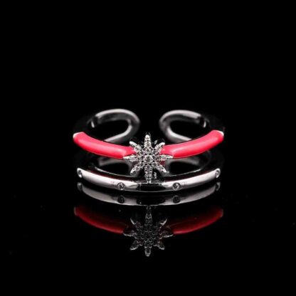 Omnia Amnah Ring in High Quality Zircon Stone Rhodium Plated