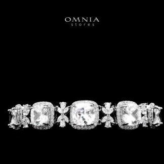 Omnia Fajr White Bracelet in High Quality Zircon Stone in Tarnish Resistant Plating