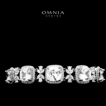 Omnia Fajr White Bracelet in High Quality Zircon Stone in Tarnish Resistant Plating