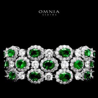 Omnia Fairuz Green Bracelet in High Quality Zircon Stone in Tarnish Resistant Plating