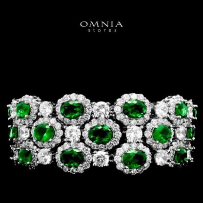 Omnia Fairuz Green Bracelet in High Quality Zircon Stone in Tarnish Resistant Plating