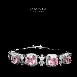 Omnia Fajr Pink Bracelet in High Quality Zircon Stone in Tarnish Resistant Plating