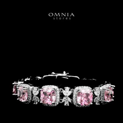 Omnia Fajr Pink Bracelet in High Quality Zircon Stone in Tarnish Resistant Plating