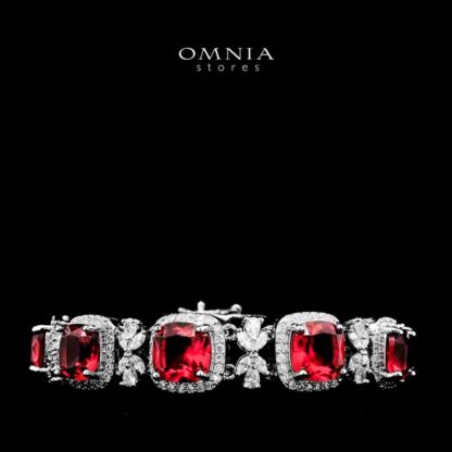 Omnia Fajr Red Bracelet in High Quality Zircon Stone in Tarnish Resistant Plating