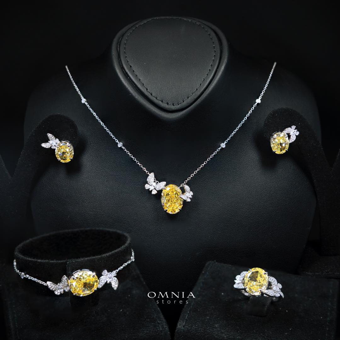 Omnia Maysun Yellow Full Set In 925 Silver High Quality Simulated Diamonds - Image 2
