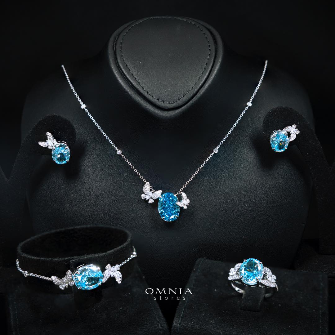 Omnia Maysun Baby Blue Full Set In 925 Silver High Quality Simulated Diamonds - Image 2