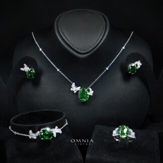 Omnia Maysun Green Full Set In 925 Silver High Quality Simulated Diamonds