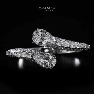 Omnia Afeefah Silver Bangle In 925 Silver High Quality Certified Lab Crafted Stones